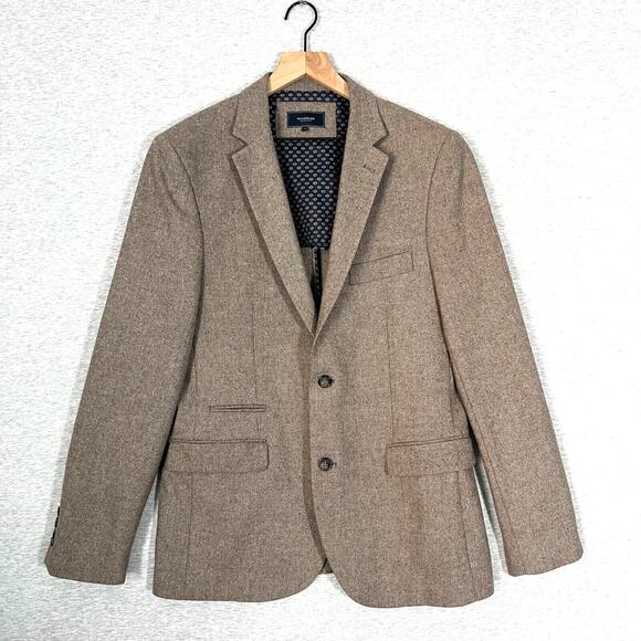 7Diamonds Azore Blazer Mens Medium Brown Tweed Sport Jacket Academia Business - Picture 1 of 16